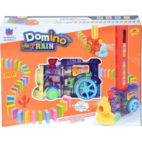 Can Oyuncak Kutulu Pilli Dominolu Tren 80 Parça Domino Taşı Dizen