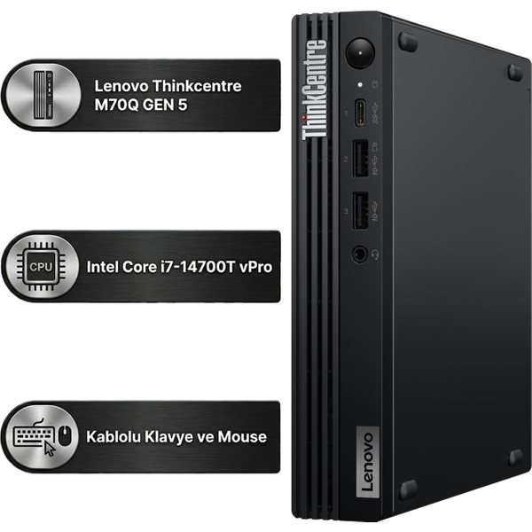 Lenovo ThinkCentre M70q Gen 5 Intel Core i7-14700T 16GB 512GB SSD