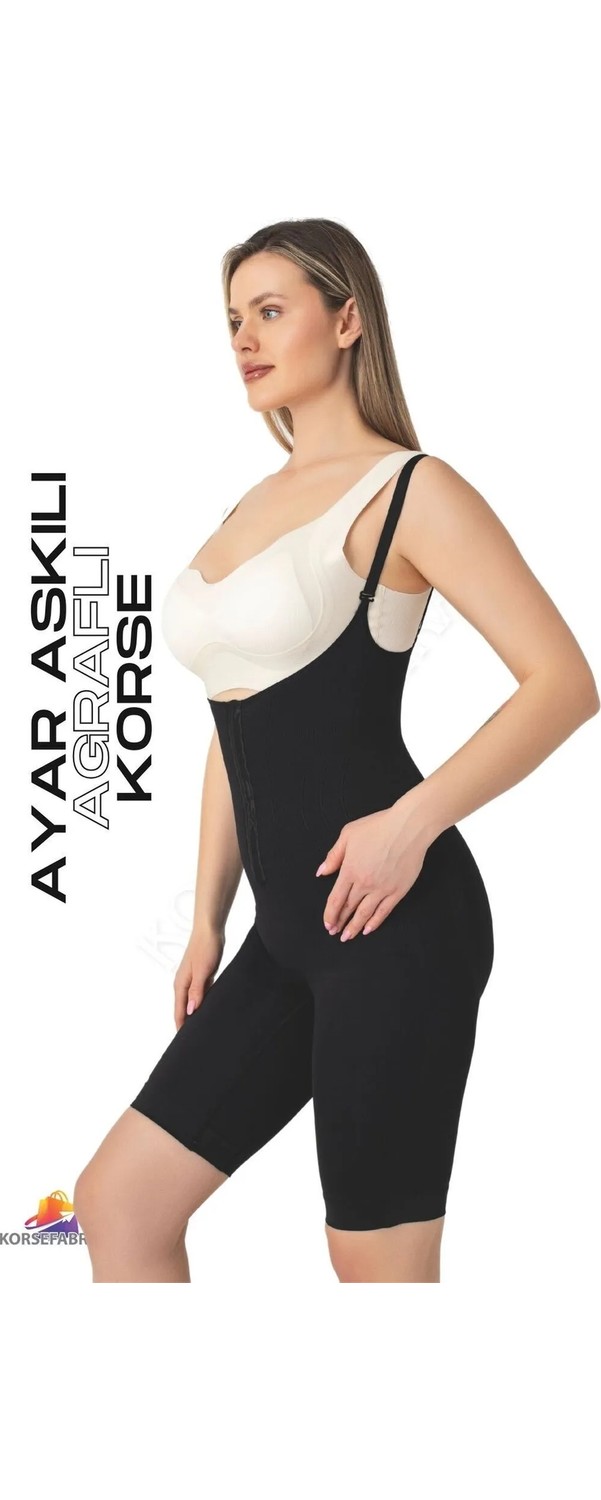 KORSEFABRİKA Trend Mood STORE Agraflı Göğüs Altı Zayıflatan Toparlayıcı Uzun Paça Badi Korse görsel 6