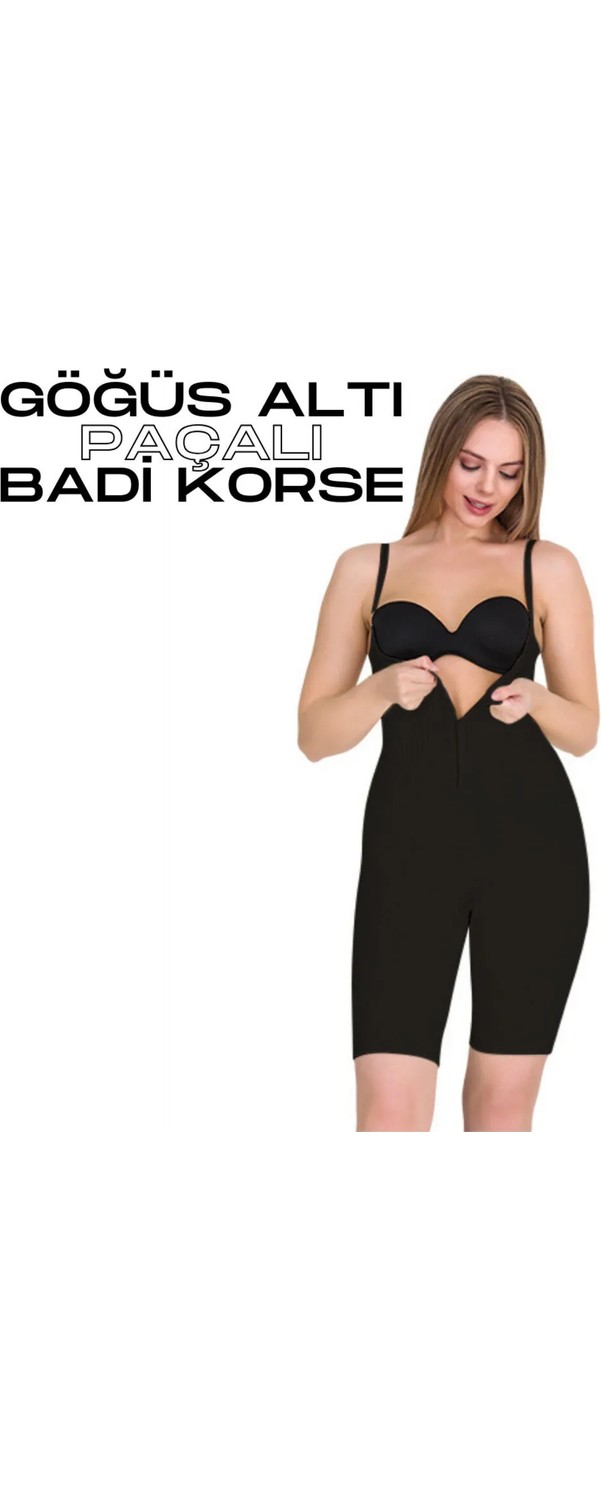 KORSEFABRİKA Trend Mood STORE Agraflı Göğüs Altı Zayıflatan Toparlayıcı Uzun Paça Badi Korse görsel 8