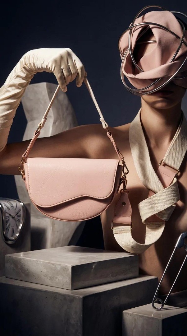 Ematcrt Soft Pembe Yumuşak Deri Gold Detaylı Tek Gözlü Kadın Omuz Çantası 23X15 cm - Lisinya