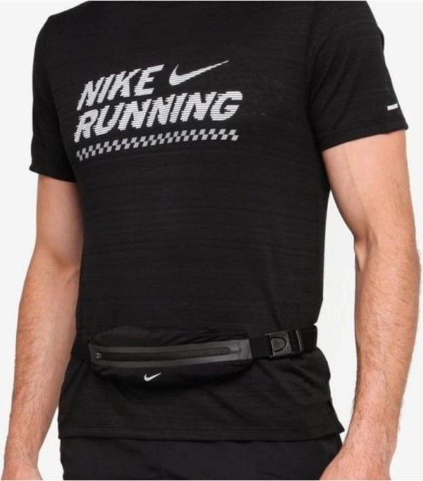 Nike Running Slim Waistpack Reflector Unisex Ince Esnek Siyah Spor Bel Çantası görsel 5