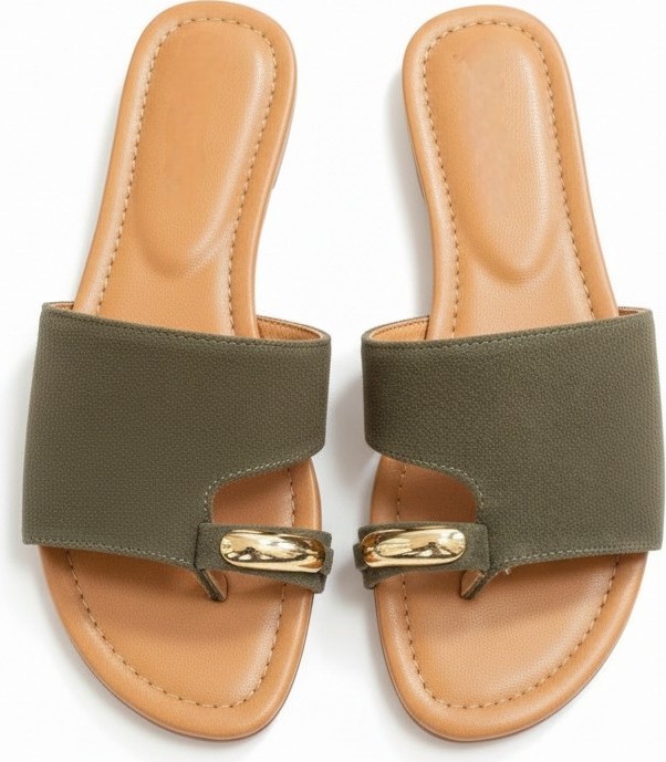 Ne&Ve Shoes Siyah Hakiki Deri Tokalı Parmak Arası Kadın Şık ve Rahat Günlük Terlik
