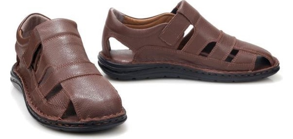 Pisagor PS-33760 Erkek Ortopedik Deri Günlük Sandalet Ayakkabı görsel 3