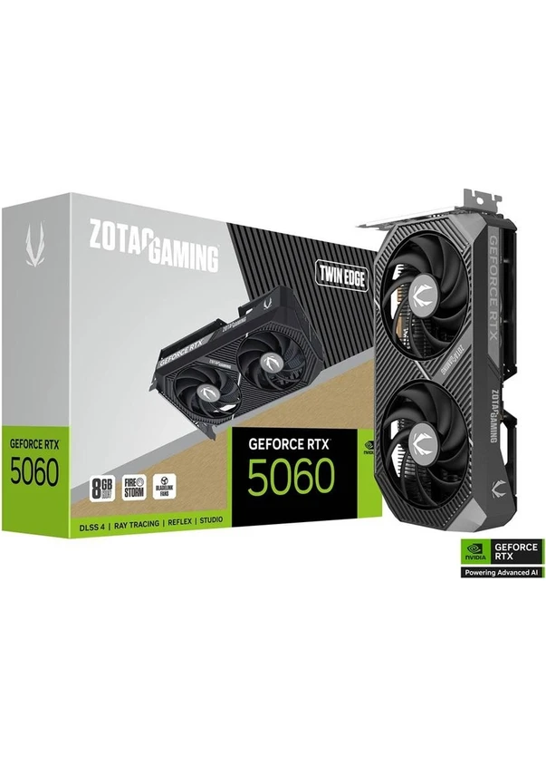 Resim Zotac Nvidia 8gb Geforce Rtx 5060 Gamıng Twın Edge Gddr7 128 Bit Dlss 4 Ekran Kartı HDMI 