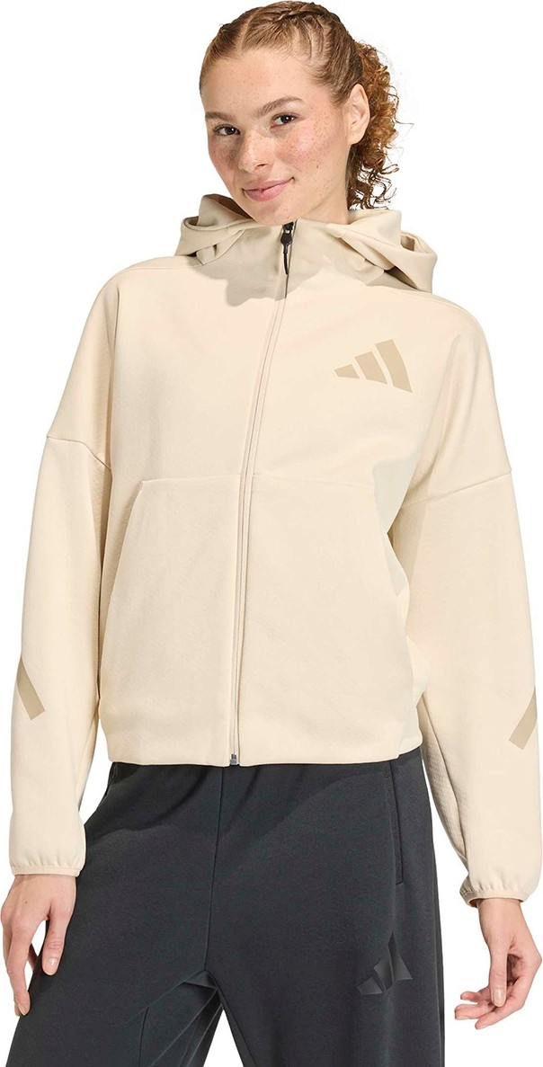 adidas Z.N.E. Full-Zip Kapüşonlu Kadın Bej Günlük Stil Eşofman Üstü KE4746