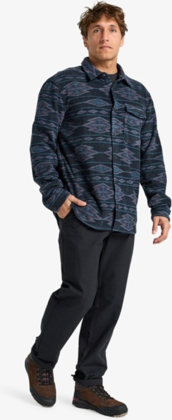 Aesco Bıllabong EBYFT00145 Furnace Flannel Erkek Polar Gömlek Siyah Mor görsel 2