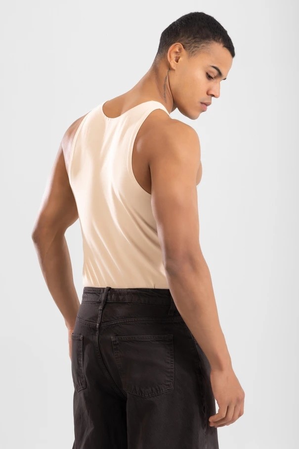 Baykar Erkek Slim Fit Pamuklu Görünmez Atlet Ten Rengi Rahat Kesim Özelliği ile görsel 4