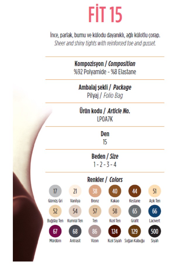 Penti Fit 15 Mürdüm Külotlu Çorap görsel 7