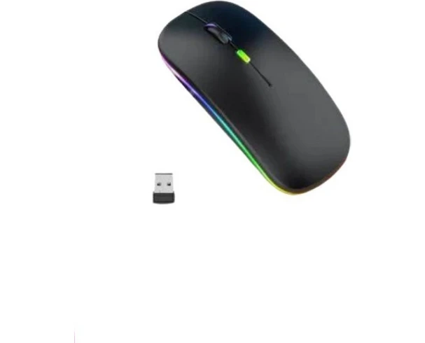 Resim Vivobook,zenbook, S16,S14 Uyumlu Şarjlı Kablosuz Mouse Rgb LED Işıklı Ultra Slim USB 