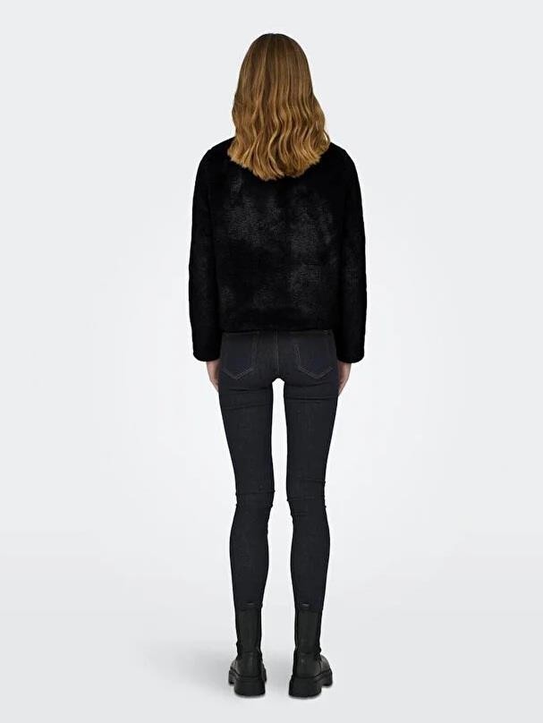 Only Onlnewvıda Faux Fur Jacket cc Otw Siyah görsel 2
