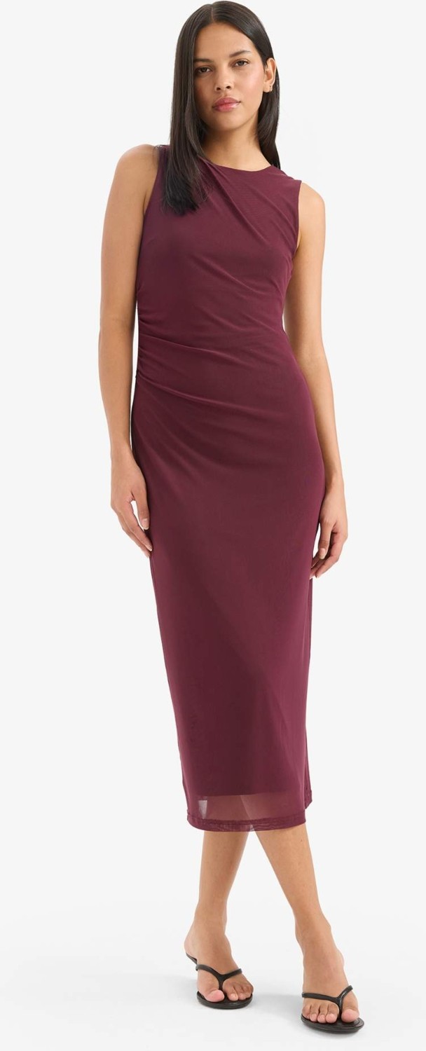 DeFacto Bodycon Vücudu Saran Yuvarlak Yaka Tül Kolsuz Midi Elbise D8036AX25AU görsel 8