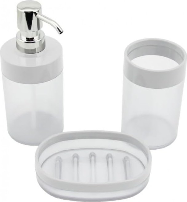 Prime 3 Parça Banyo Seti, Sabunluk ve Fırçalık, Üst Kalite Banyo Aksesuarı görsel 2
