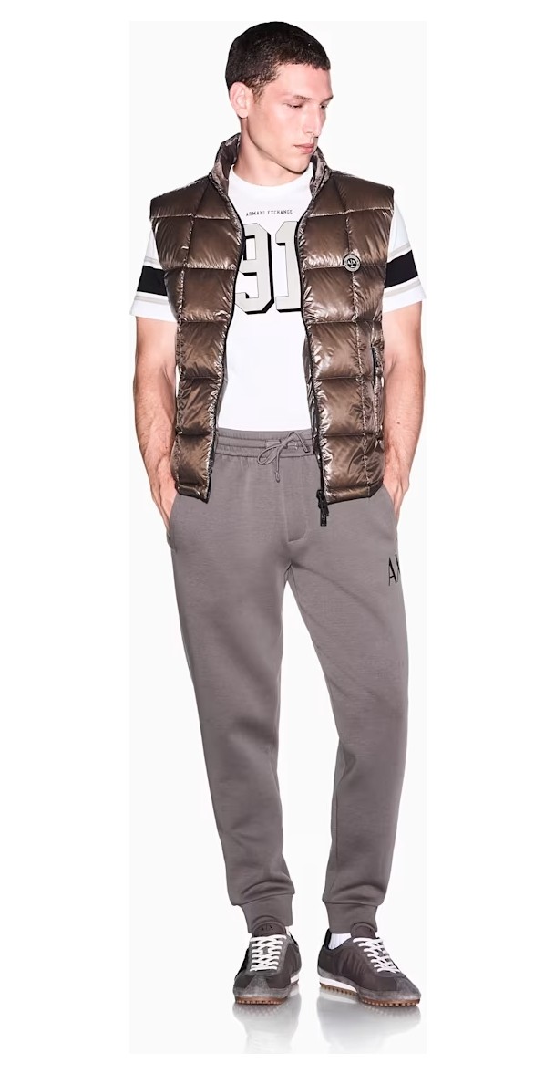 Armani Exchange Erkek Kolsuz Fermuarlı Sıfır Yaka Siyah Yelek XM003475 AF23755-UC001 görsel 2