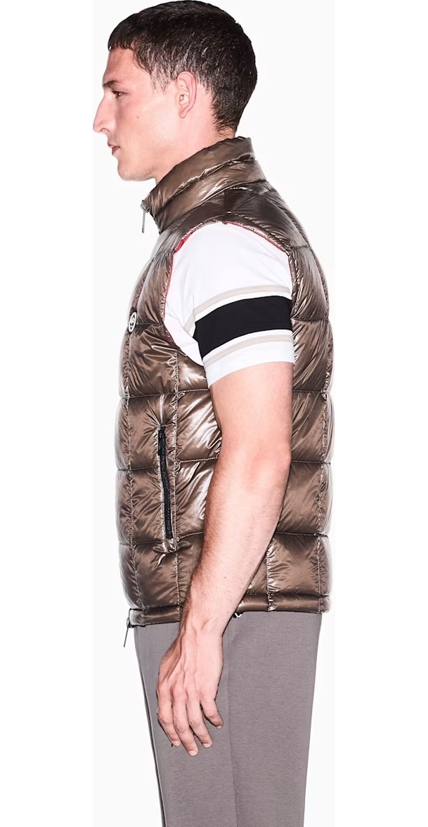 Armani Exchange Erkek Kolsuz Fermuarlı Sıfır Yaka Siyah Yelek XM003475 AF23755-UC001 görsel 5