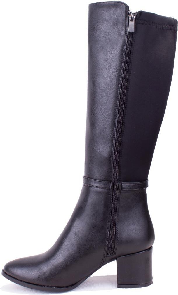 Dagoster DZA07-928730 Siyah Streçli Klasik Topuklu Kadın Çizme görsel 3