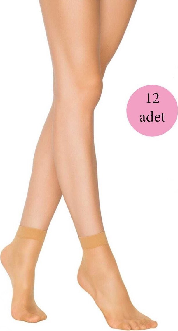 Sungur's Store 12 Adet Kadın Ten Süper 15 Mat Soket Çorap Ten