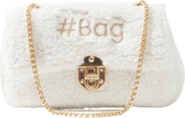 Baghashtag Beyaz Mini Peluş Çanta