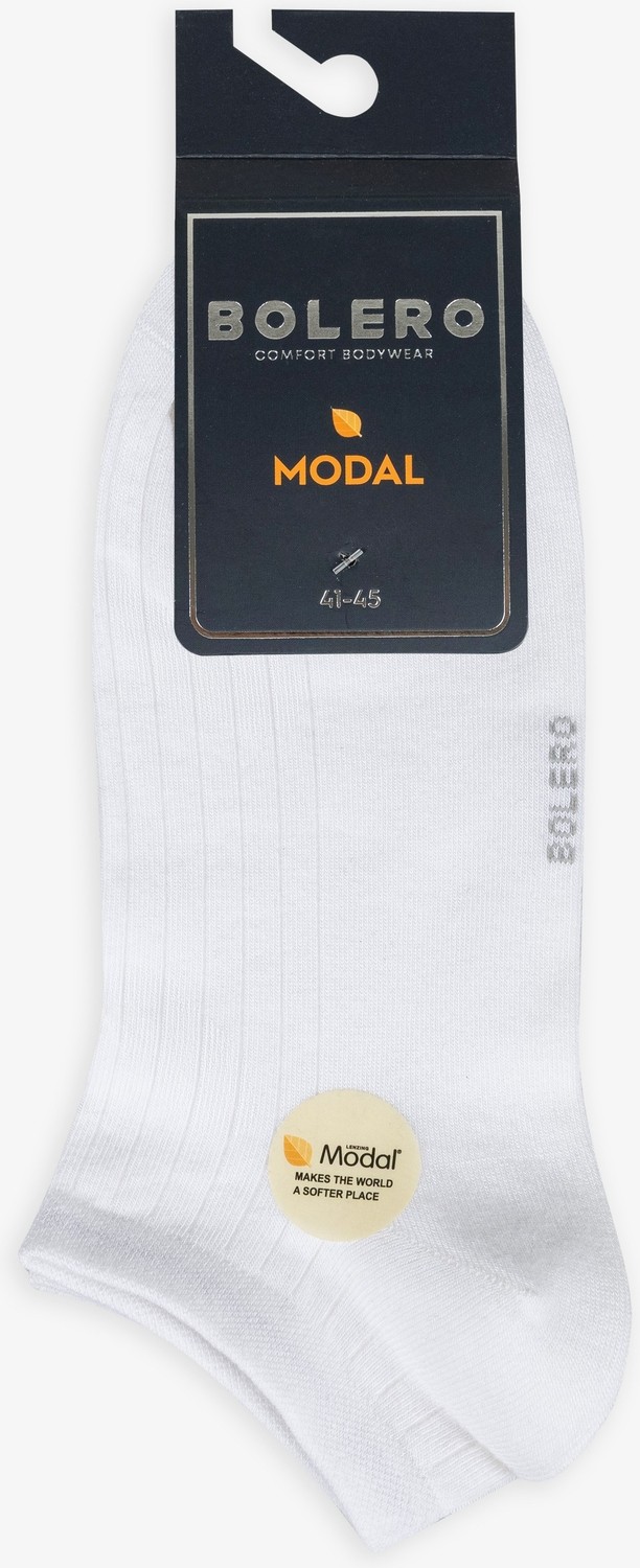 Bolero Erkek Premium Dikişsiz Modal Patik Çorap Beyaz görsel 4