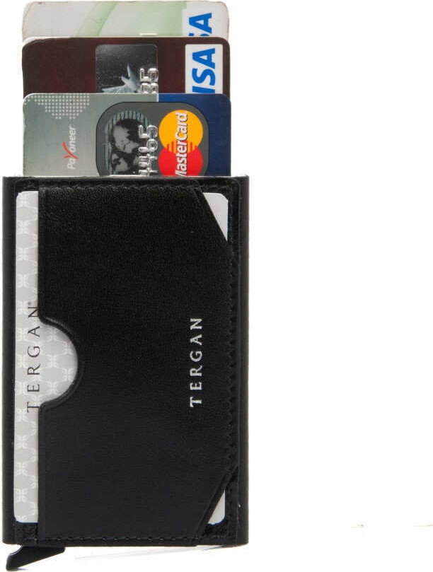 Tergan Siyah Hakiki Deri Unisex Kartlık Özellikli Günlük Kullanım İçin Şık Tasarım S1KK00000260-B06 görsel 6