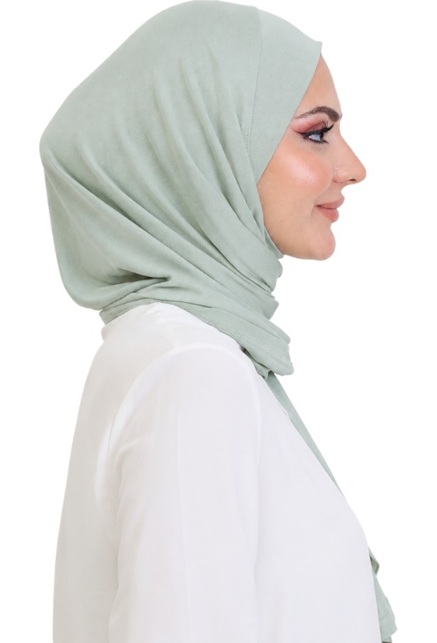 Modish Group Penye Boyun Kapamalı Şal Başörtü Hazır Giyim Turban Esnek Jersey Şal görsel 4