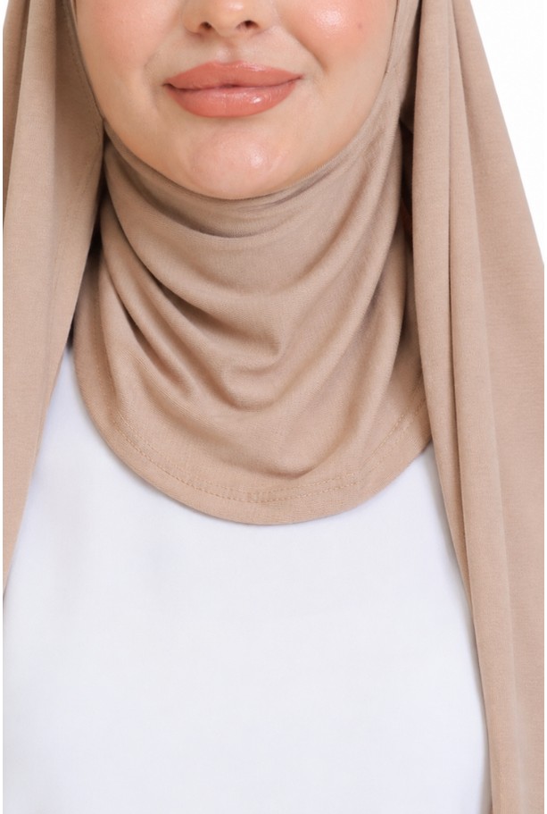 Modish Group Penye Boyun Kapamalı Şal Başörtü Hazır Giyim Turban Esnek Jersey Şal görsel 7