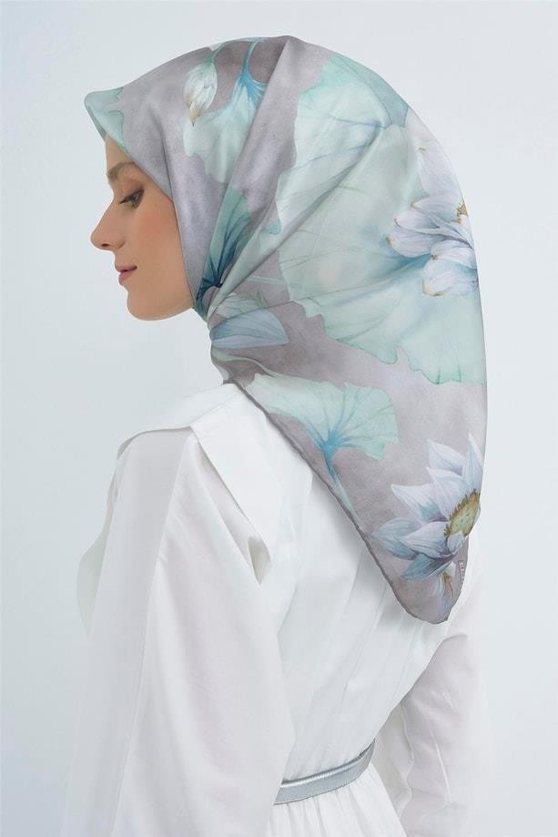 Armine Ipek Eşarp 2026 Yaz - 9505-02 Mavi Twill görsel 6