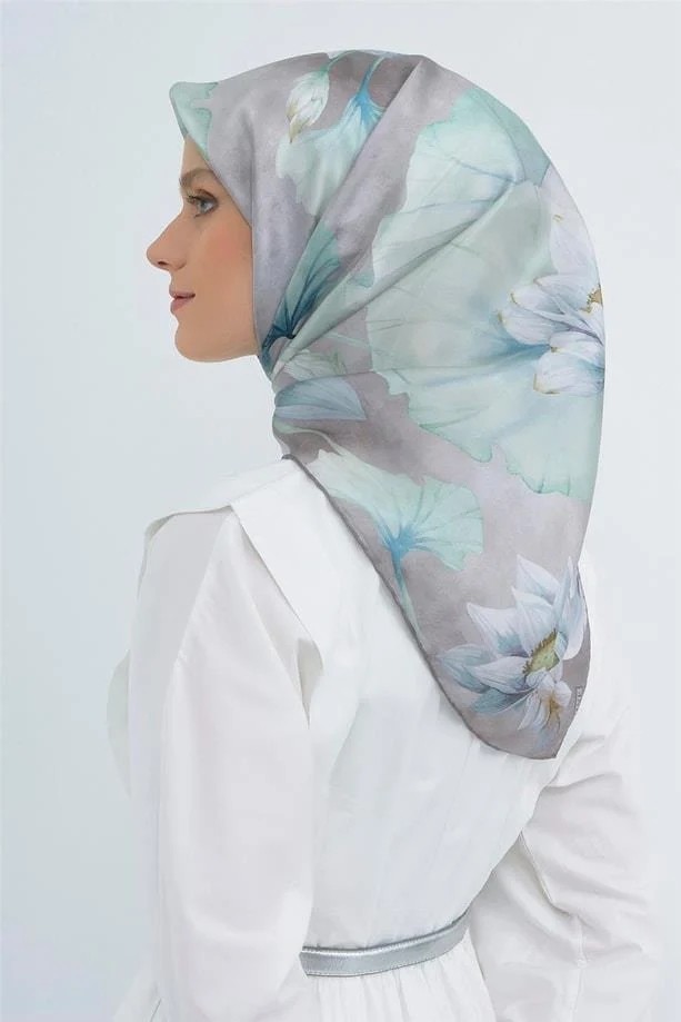 Armine Ipek Eşarp 2026 Yaz - 9505-02 Mavi Twill görsel 7