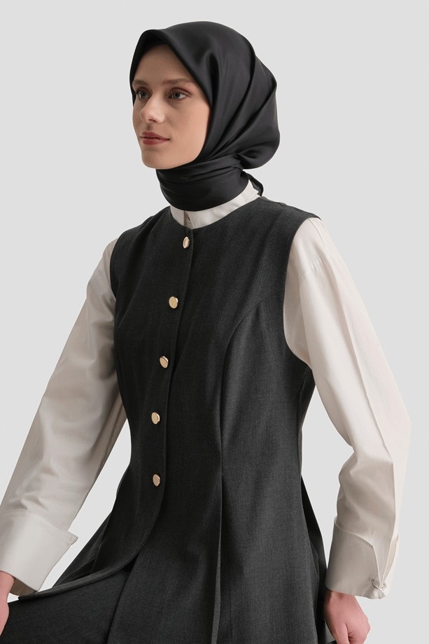 Armine Siyah Renk Twill Ipek Eşarp 0010D05 - 01