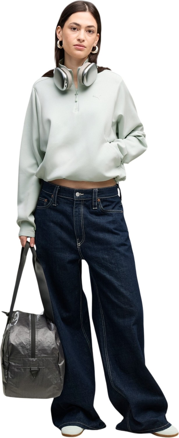 Pumatech Sense Half-Zip Yeşil Kadın Sweatshirt görsel 3