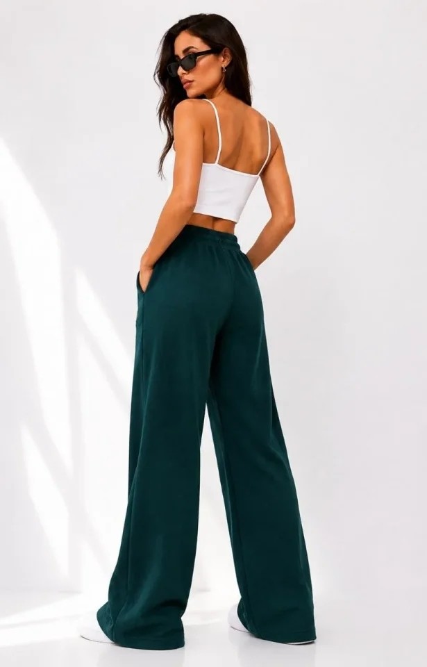 TeknoKapsül Osy Modal Yumuşak Dokulu Cima Dikişli Nakışlı Cepli Oversize Bol Paça Eşofman Altı - Yeşil - Yeşil / Xl görsel 3