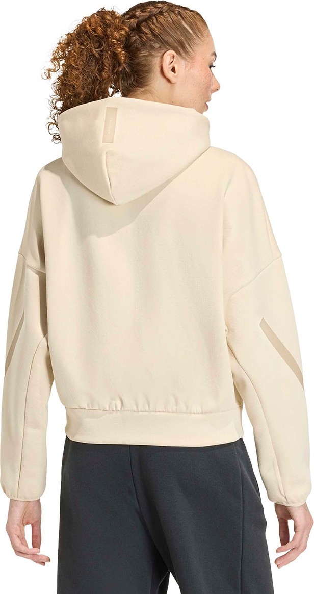 adidas Z.N.E. Full-Zip Kapüşonlu Kadın Bej Günlük Stil Eşofman Üstü KE4746 görsel 2