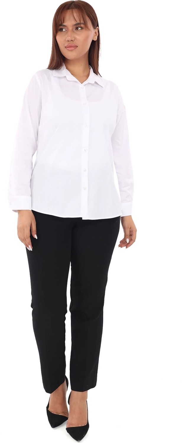 Lady Majestic Cotton Klasik Büyük Beden Ofis Gömlek görsel 7