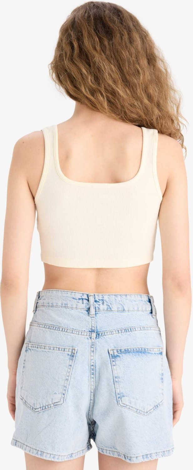 DeFacto Fitted Kare Yaka Fitilli Kaşkorse Crop Atlet X8330AZ25SM görsel 6