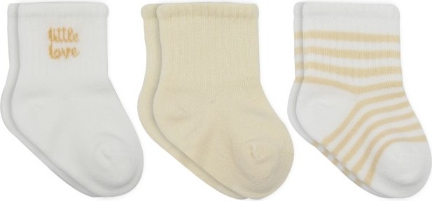 Akıllı Bayi Little Love Girl 3'lü Penye Soket Çorap 10137 Ekru