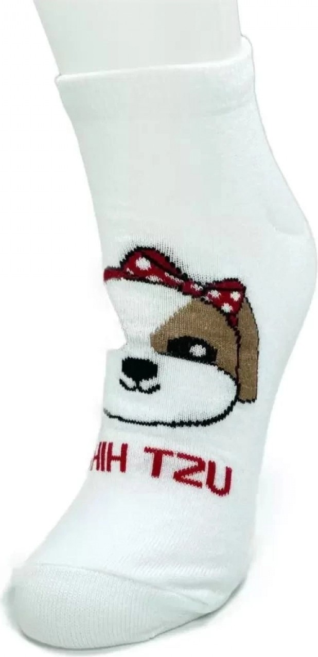 Hace Bazaar 3 Çift Sevimli Köpek Temalı Baskılı Yumuşak Kadın Bilek Çorap görsel 3