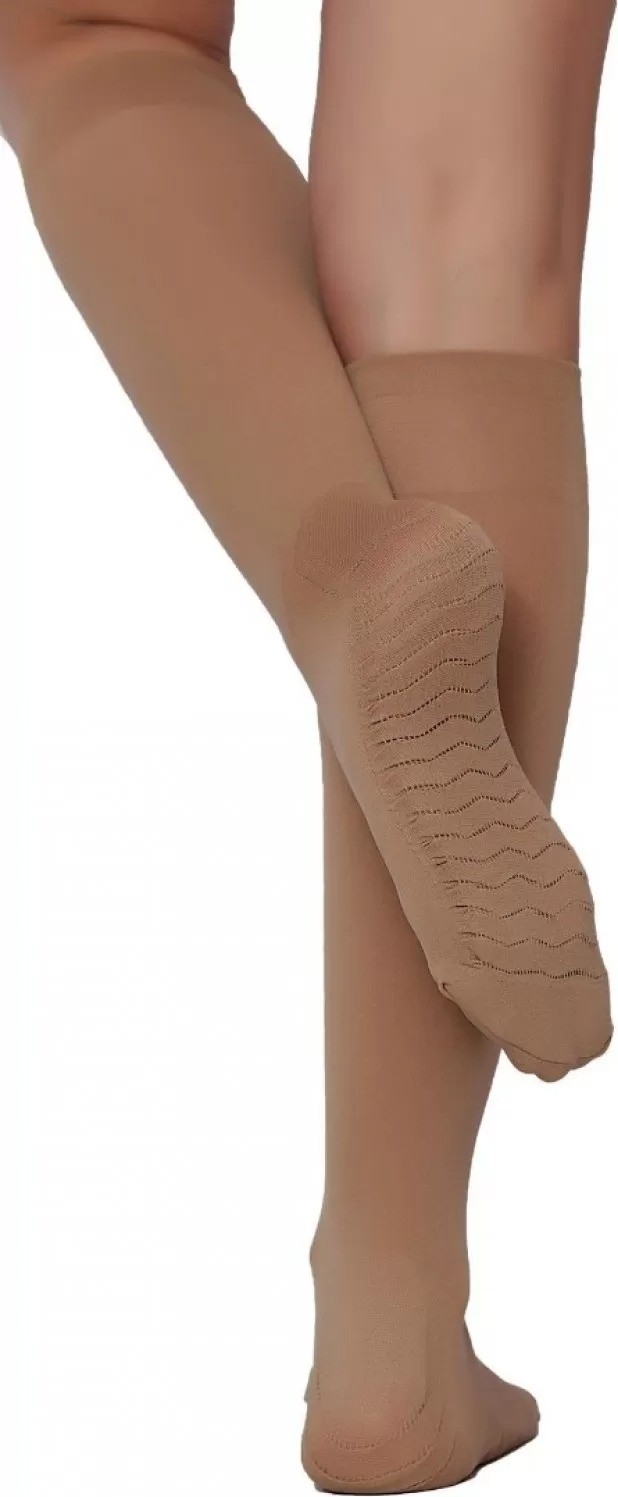 Çorap Diyarı & Bella Calze Diz Altı Bronz Renk 2 Çift Masaj Çorabı