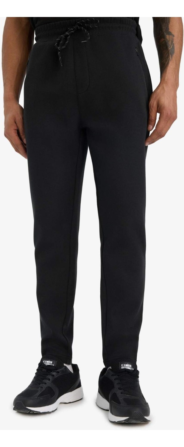 DeFacto Slim Fit Sporcu İnce Jogger Eşofman Altı Dar Kesim Fermuarlı Basic Standart Paça S3309AZ25AU görsel 6