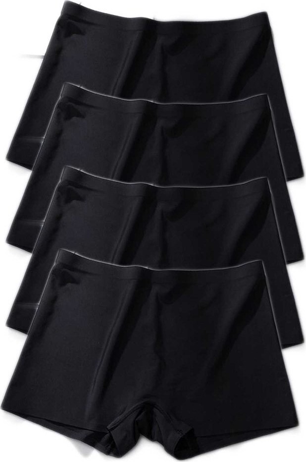 Sungur's Store 4 Adet Kadın Dikişsiz Görünmez Iz Yapmaz Mini Şort Boxer Siyah görsel 2