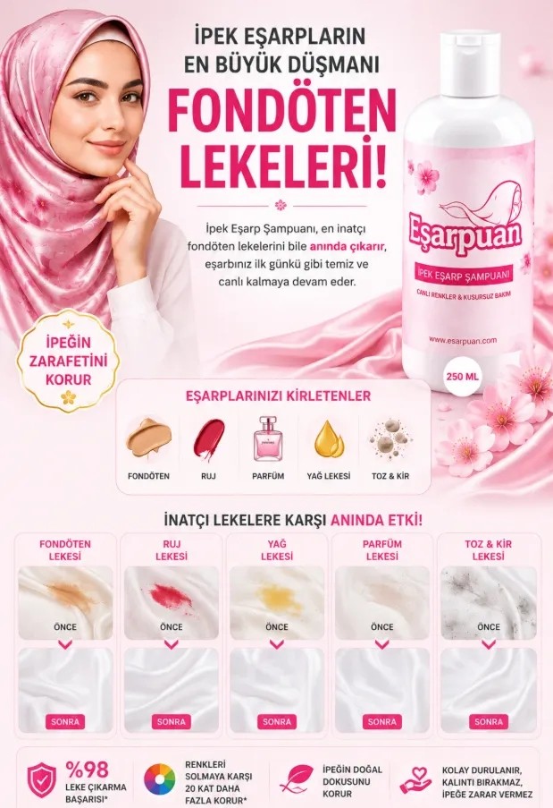 Eşarpuan İpek Şal Eşarp Şampuanı- Anında Leke Çıkaran Solüsyon- 250 ML görsel 3