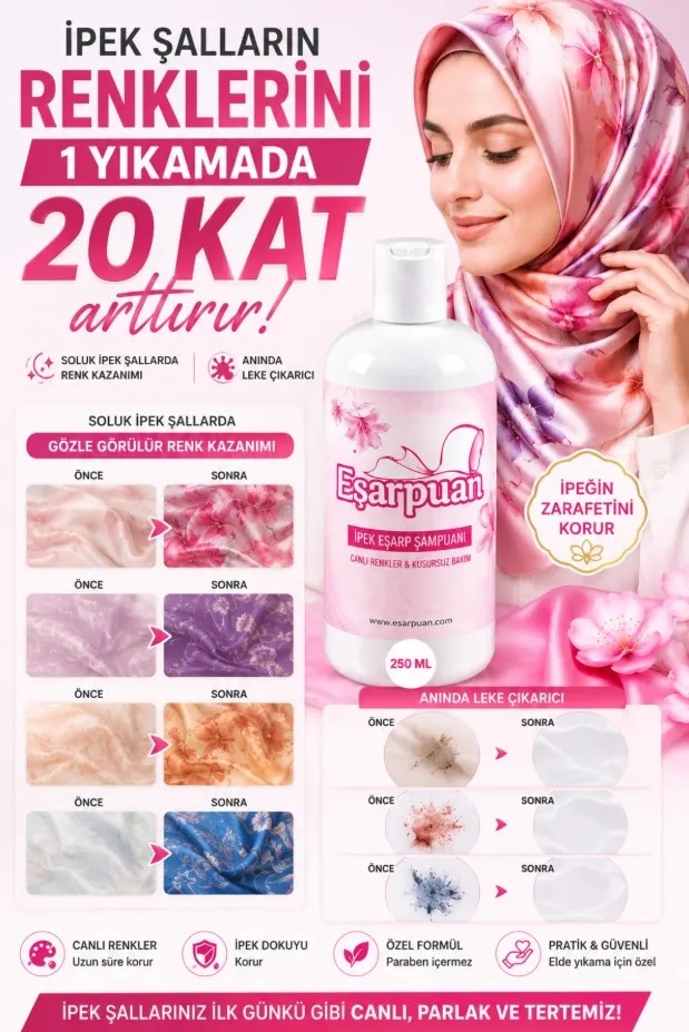 Eşarpuan İpek Şal Eşarp Şampuanı- Anında Leke Çıkaran Solüsyon- 250 ML görsel 2