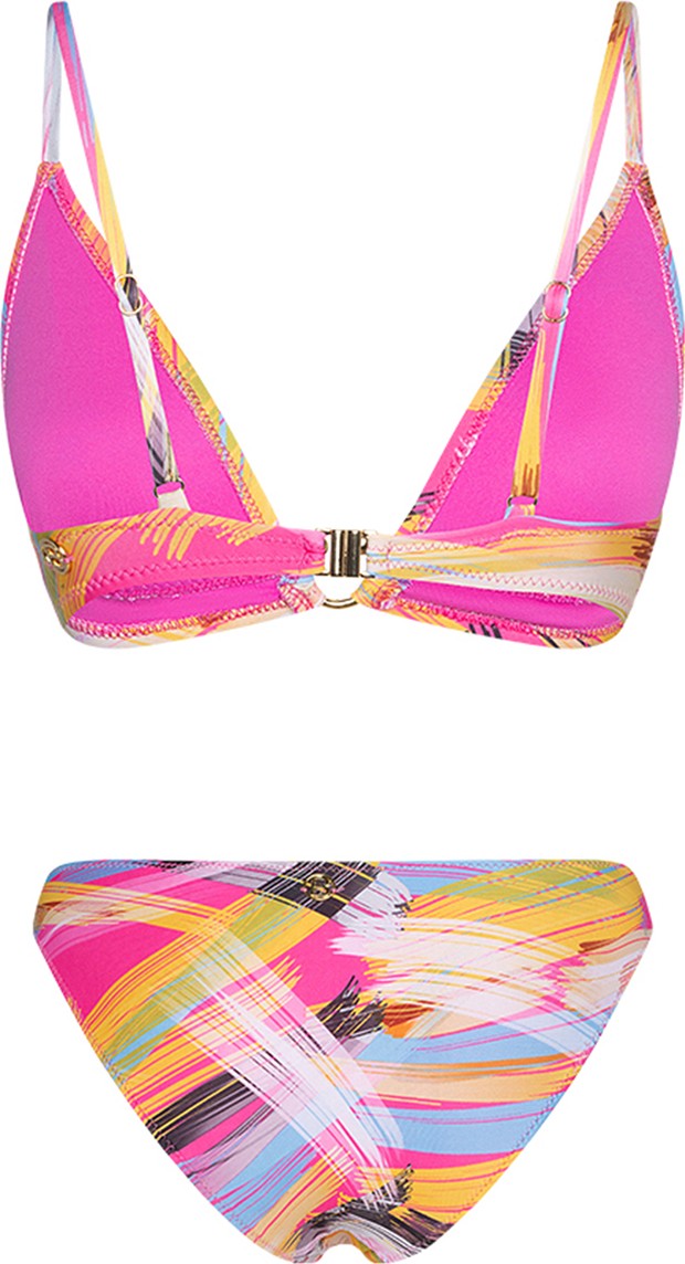 Bonesta Swimwear Zinnia Aksesuarlı Pembe Üçgen Bikini Takımı görsel 4