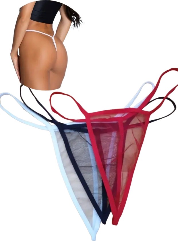 Anastasia Underwear Fantezi Kadın String Tanga Tül Külot 3'lü - ANS109 görsel 3