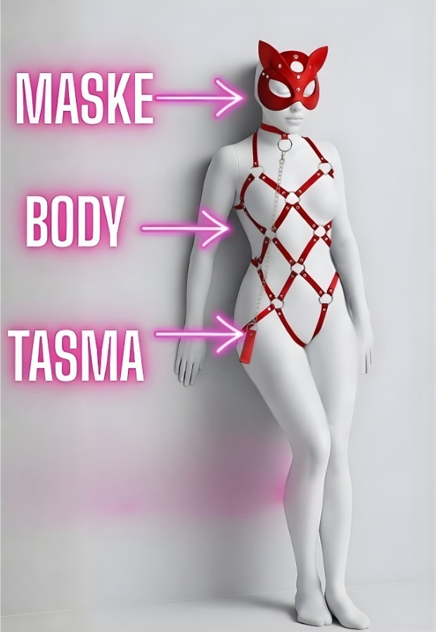 Amour Fashion Fantezi Giyim - Deri Seksi Gecelik Takımı