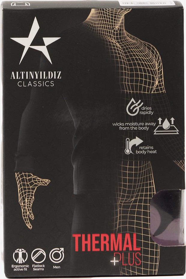Altınyıldız Classics Erkek Isı Koruyan Nefes Alabilen Termal Siyah Standart Fit Normal Kesim İçlik Üst görsel 2