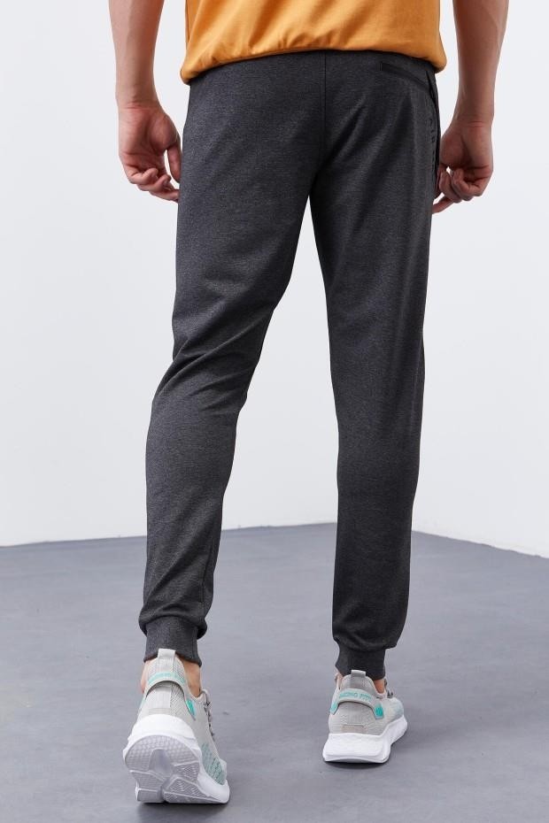 Tommy Life Siyah Fermuar Cepli Dar Kalıp Jogger Erkek Eşofman Alt - 84343