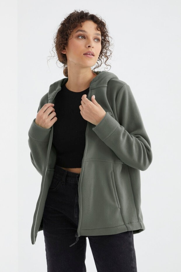 Tommy Life Rahat Form Kapüşonlu 2li Paket Siyah-Çağla Kadın Polar Sweatshirt - 97233 görsel 2