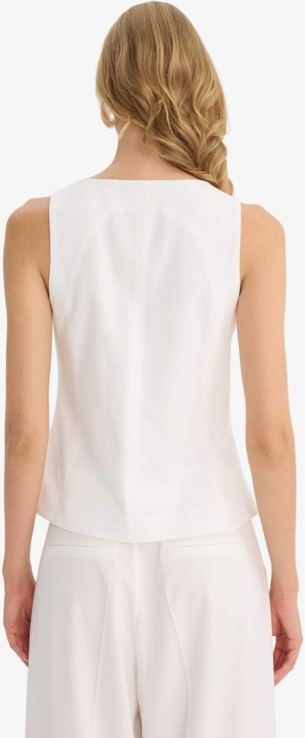 DeFacto Slim Fit Keten Karışımlı Bisiklet Yaka Yelek E9946AX25AU görsel 6