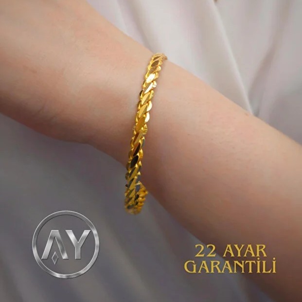 Ay Mücevher 22 Ayar 10 gr Altın Mersin Burma Işçiliksiz Yatırımlık Bilezik