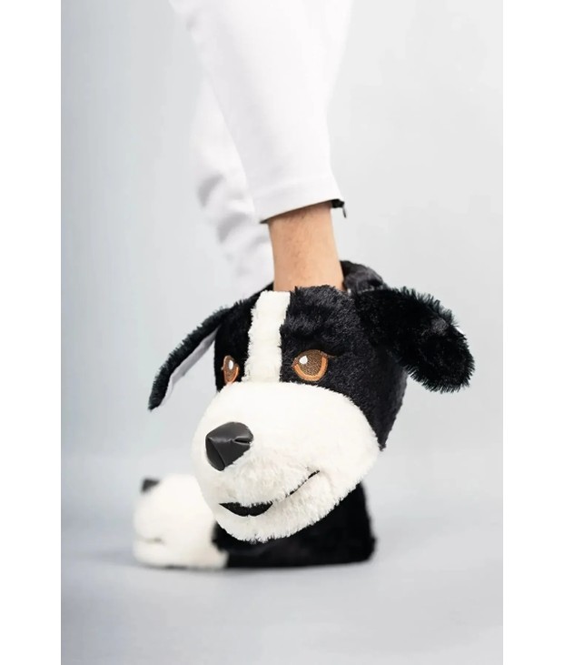 Behtah Kundura Unisex Köpek Figürlü Peluş Panduf Ev Pandufu Ev Botu Ev Ayakkabısı Ayağı Sıcak Tutar görsel 5